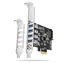 Axagon PCEU-43RS, kontroler PCIe, 4X USB 5Gbps, zasilanie z PCIe lub SATA, Renesas PD720201, SP i LP