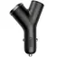 Baseus CCALL-YX01 Y Type Dual USB + Extender ładowarka samochodowa czarna / 3,4A / 2x USB-A / do zapalniczki samochodowej