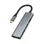 Akasa AK-CBCA25-18BK Hub USB-C srebrny / 4-portowy koncentrator USB / 4X USB-A 3.0