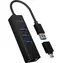 Icy Box IB-HUB1419-LAN Hub USB czarny / 3x USB 3.0 / Gigabit LAN