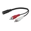 Adapter audio MicroConnect jack 3,5 mm (żeński) - 2 x RCA (męski) 0,2 m czarny