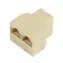 Złącze modułowe MicroConnect RJ45 (F) - 2x RJ45 (F) beżowe