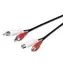 Kabel MicroConnect Stereo 2x RCA (M) - 2x RCA (F) 5m czarny