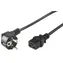 Kabel zasilający MicroConnect Schuko kąt 90° - C19 0,5m czarny