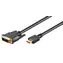 Kabel MicroConnect Single-link HDMI (M) - DVI-D 18+1 (M) 1m czarny / FullHD (1920x1080) @ 60Hz / dwukierunkowy 