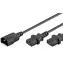 Kabel przedłużający MicroConnect rozdzielający C14 - 2x C13 1,2 m czarny