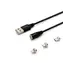 Kabel Savio CL-155 z wymiennymi złączami magnetycznymi USB - USB-C i microUSB i Lightning 2m czarny