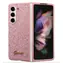 Tylna obudowa Guess PC/TPU Glitter Flakes Metal Logo do Samsung Galaxy Z Fold 5 różowa