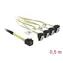 Kabel DeLock 1x miniSAS (M) - 4X SATA (F) 0,5 m żółty