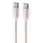 Kabel do transmisji danych Swissten TEXTILE II USB-C - USB-C 1,5m różowy