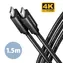 Axagon BUCM32-CM15AB kabel USB-C na USB-C czarny / 1,5 m / 5 A / wideo 4K HD / PD 100W 