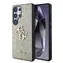 Tylna obudowa Guess PU FIXED Glitter 4G z metalowym Logo do Samsung Galaxy S25 Ultra Gold