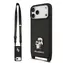 Karl Lagerfeld Saffiano Pasek na ramię Metal Karl i Choupette Tylna obudowa do iPhone'a 17 Pro Czarny