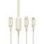 Kabel danych Dudao L7SF 2w1 / USB-C / USB-C / Lightning 100W / 1,2 m / beżowy
