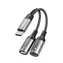 Adapter Dudao L13C 2w1 / USB-C / szary