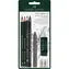 Ołówki grafitowe Faber-Castell z gumką i temperówką / 7 szt. / czarne
