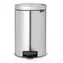 Brabantia Newicon Kosz na śmieci pedałowy 12 L odporny na nadruk srebrny matowy / średnica 25,1 cm / wysokość 41,1 cm