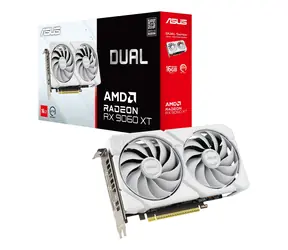 Asus Dual Radeon RX 9060 XT biała / Karta graficzna / 3230 MHz / 16 GB GDDR6 / 1x HDMI + 2x DP / 550 W