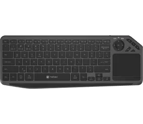 Natec Turbot 2 czarny / Klawiatura bezprzewodowa do SMART TV / touchpad / 90 klawiszy / USB + Bluetooth / US
