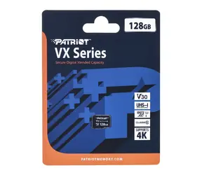 Patriot VX V30 U3 / Karta pamięci microSDXC / 128 GB / UHS-I U3 / V30 / Klasa 10 / 90/80 MB/s