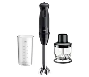 Braun MultiQuick 3 MQ30201M czarny / Blender ręczny / 900 W / 2 prędkości / siekacz 350 ml / pojemnik 600 ml
