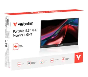 15,6" Verbatim PM-15 czarny / przenośny monitor / Full HD 1920×1080 / IPS / USB-C / Mini HDMI
