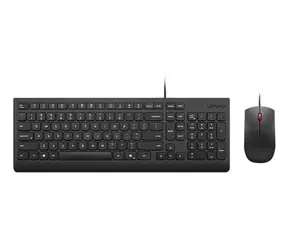 Lenovo / Zestaw klawiatura i mysz / przewodowy / USB-A / czarny