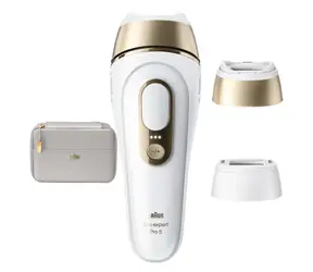 Braun Silk-expert PL5210 złoto-biały / Depilator IPL / 10 poziomów intensywności / 3 tryby / 400 000 błysków