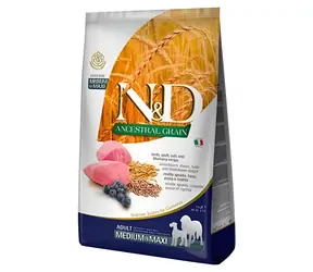 N&D Ancestral Grain Lamb & Blueberry Adult 2,5 kg / Granulat dla dorosłych psów / Rasy średnie i duże