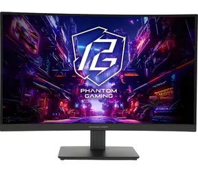 27" ASRock Phantom Gaming PG27QRT1B czarny / VA zakrzywiony / 2560 x 1440 / 180 Hz / 1 ms / 5000:1 / HDMI+DP / VESA