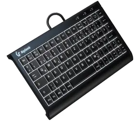 Keysonic KSK-3011ELC czarny / Mini klawiatura / USB / QWERTZ DE / Zintegrowana klawiatura numeryczna / Podświetlenie LED