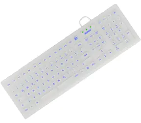 Keysonic KSK-8031INEL-Wh biały / Klawiatura przemysłowa / Silikonowa / 110 klawiszy / Układ niemiecki