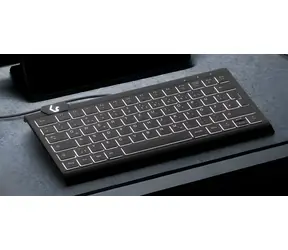 Klawiatura Keysonic KSK-5010ELC czarna / Mini klawiatura / DE QWERTZ / USB / białe podświetlenie / skok 2 mm
