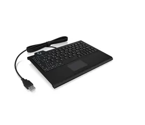 Keysonic KSK-3210ELU (UK) czarny / Klawiatura / Super-mini / Touchpad / Podświetlenie / USB