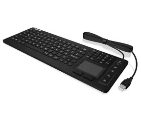 Keysonic KSK-6231 INEL czarny / Klawiatura przemysłowa / Touchpad / IP68 / Podświetlenie / USB / US