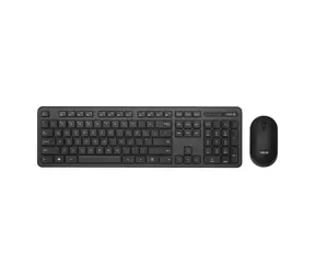 Asus CW100 czarny / Zestaw klawiatura + mysz bezprzewodowa / 2,4 GHz / 1600 DPI / USB-A / przełącznik optyczny