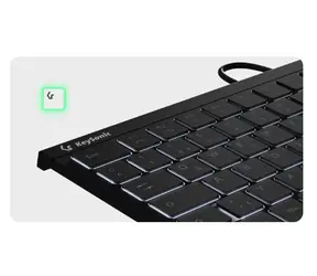 Keysonic KSK-5211ELU DE czarny / Mini klawiatura / Touchpad / USB / podświetlenie