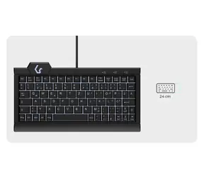 Keysonic KSK-3010ELC czarna / Mini klawiatura / USB / QWERTZ DE / 78 klawiszy / podświetlenie LED