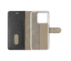 FIXED Opus do Motorola Moto G17 czarny / Etui na książkę / skóra syntetyczna / zapięcie magnetyczne / stojak