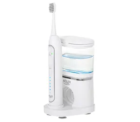Adler AD 2180 2w1 biały / Soniczna szczoteczka do zębów z irygatorem / 1200-1700 pulsacji/min / 40-100 PSI / 500 ml / USB-C