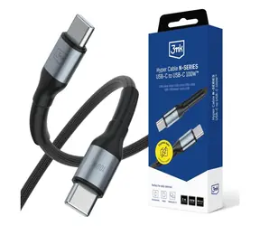 Kabel Hyper Cable N-SERIES 3mk 2m czarny / Kabel do transmisji danych / USB-C do USB-C / 100W / 20V/5A