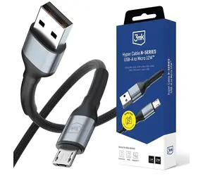 Kabel Hyper Cable N-SERIES 3mk USB-A do Micro czarny / Kabel / 1 m / 12 W