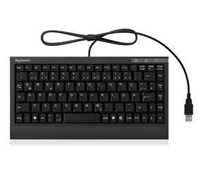 Klawiatura Keysonic ACK-595C+ czarna / Mini klawiatura / SoftSkin / PS/2 i USB / układ US