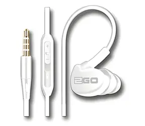 2GO Active 1 białe / Słuchawki sportowe z mikrofonem / Gniazdo 3,5 mm / 1,2 m