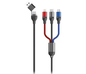 2GO 797361 / Kabel ładujący 3 w 1 / USB-A, USB-C / Micro-USB, USB-C, Lightning / 1,2 m