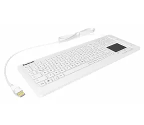 Keysonic KSK-6231 INEL biała / Klawiatura przemysłowa z touchpadem / IP68 / USB / podświetlana / układ niemiecki