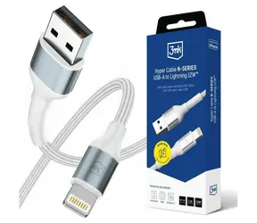 Kabel 3mk Cable N-SERIES USB-A do Lightning Hyper biały / Kabel / 1 m / 5 V / 2,4 A 12 W