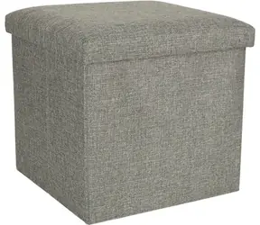 KIK Puf składany szary / Puf z miejscem do przechowywania / 38 × 38 × 38 cm / do 100 kg