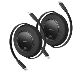 Baseus Free2Pull czarny / kabel USB-C - USB-C / 100 W / 2 m / opakowanie 2 szt.