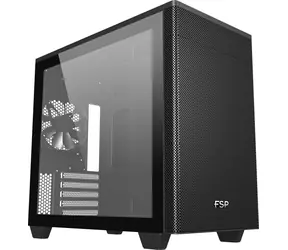 Fortron CST360B czarny / obudowa PC / Micro Tower / Micro ATX+Mini-ITX / panel boczny przezroczysty / bez zasilacza